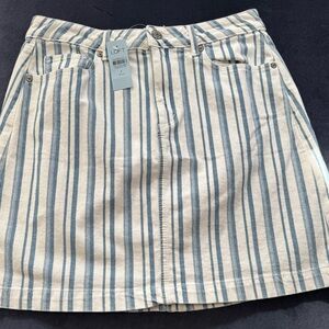 **Summer Clear Out**LOFT  Mini Skirt White and Blue Resort Wear